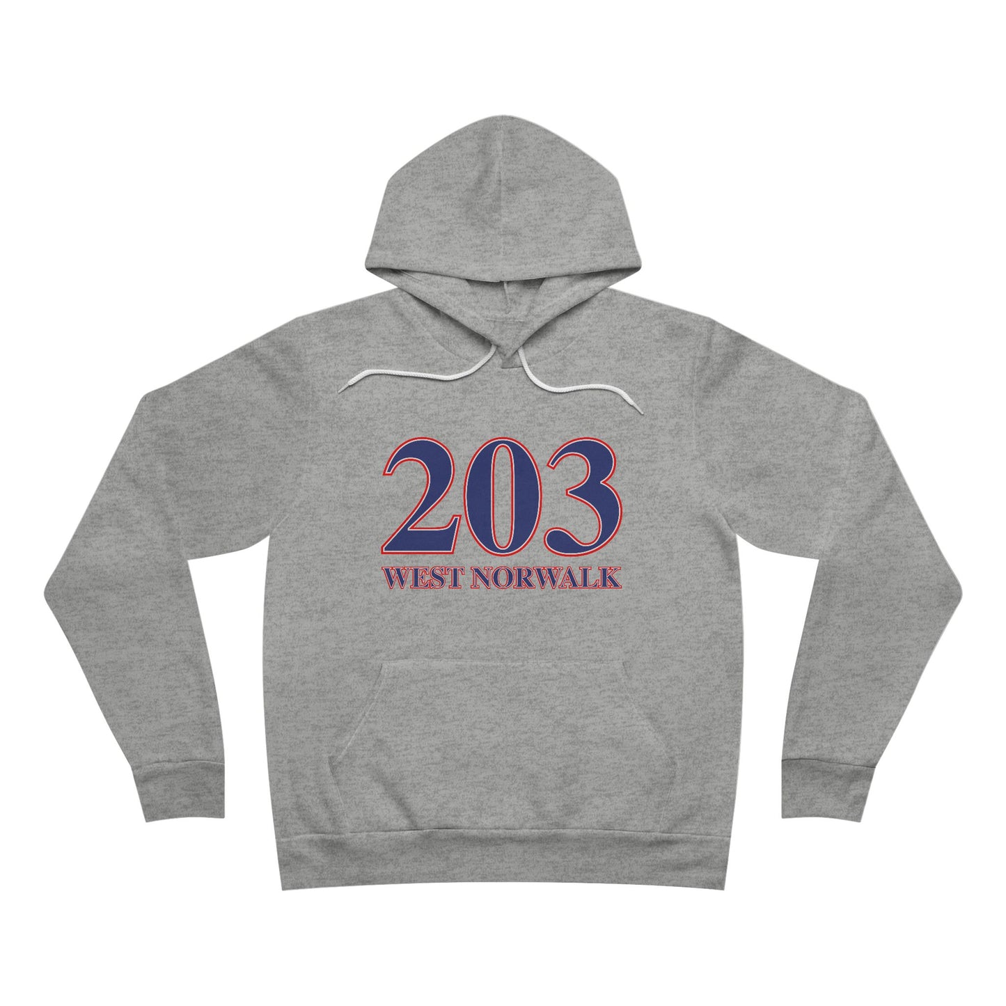 203 West Norwalk, Red, White & Blue Unisex Sponge Fleece Pullover Hoodie