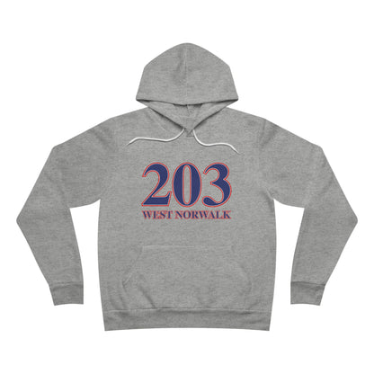 203 West Norwalk, Red, White & Blue Unisex Sponge Fleece Pullover Hoodie
