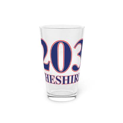 Cheshire Red, White & Blue Pint Glass, 16oz