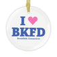 I Heart BKFD Glass Ornaments