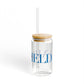 41 Tilt Fairfield Glass Can with Straw and Lid, 16oz
