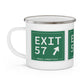 Vintage Exit 57 WCP Sign Enamel Camping Mug