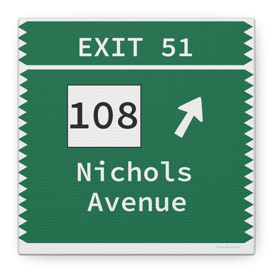 Vintage Merritt Parkway Exit 51 Sign Matte Canvas, Stretched, 1.25"