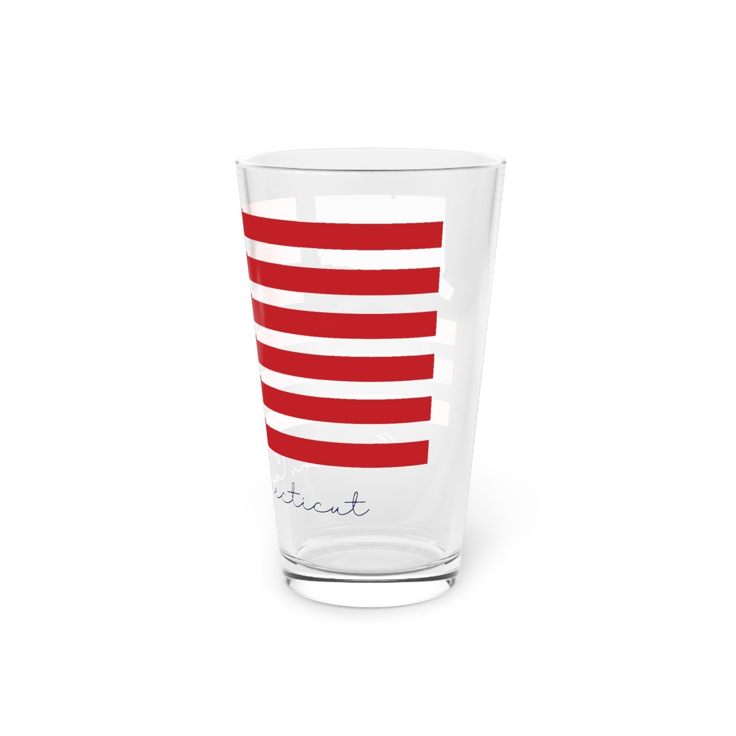 Clinton Connecticut Flag Pint Glass, 16oz