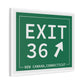 Vintage Exit 36 Merritt Parkway Sign Matte Canvas, Stretched, 1.25"