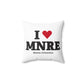 I Heart MNRE Spun Polyester Square Pillow