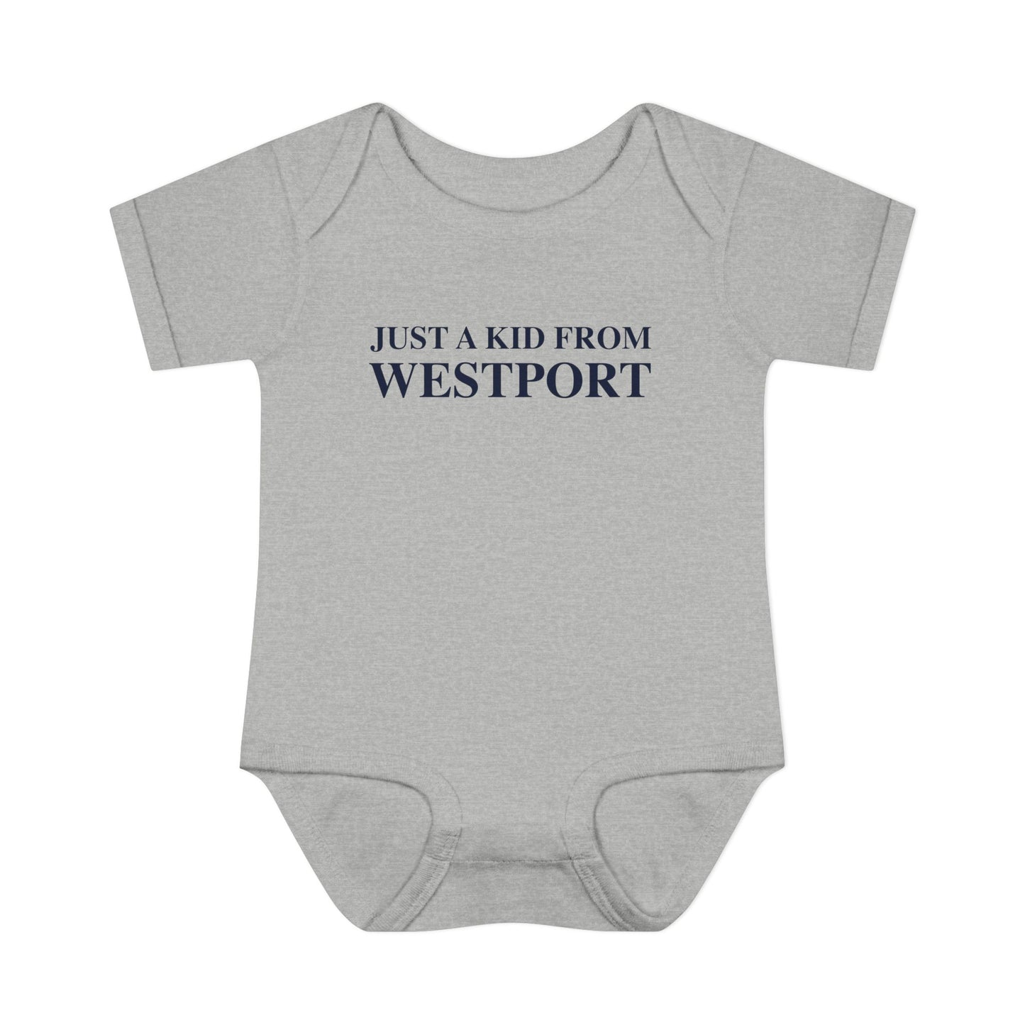 Just a kid from Westport Infant Baby Rib Bodysuit