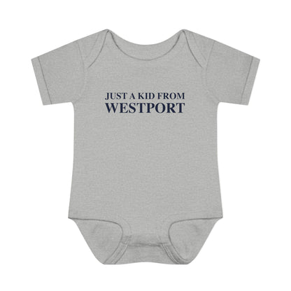 Just a kid from Westport Infant Baby Rib Bodysuit