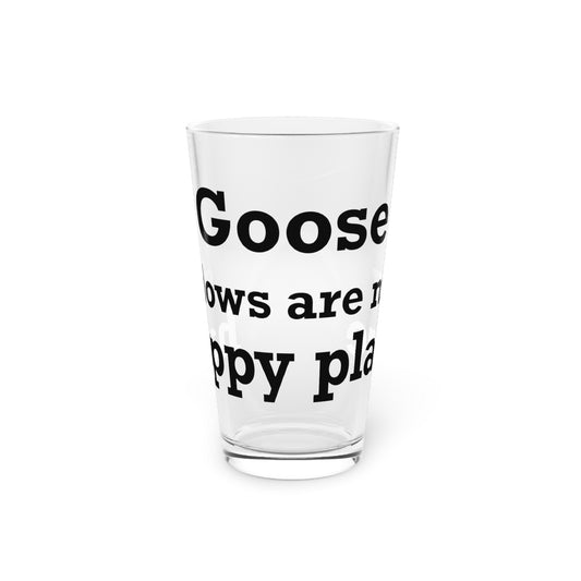 Goose Shows Are My Happy Place - Black Pint Glass, 16oz