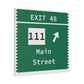 Vintage Merritt Parkway Exit 48 Sign Matte Canvas, Stretched, 1.25"