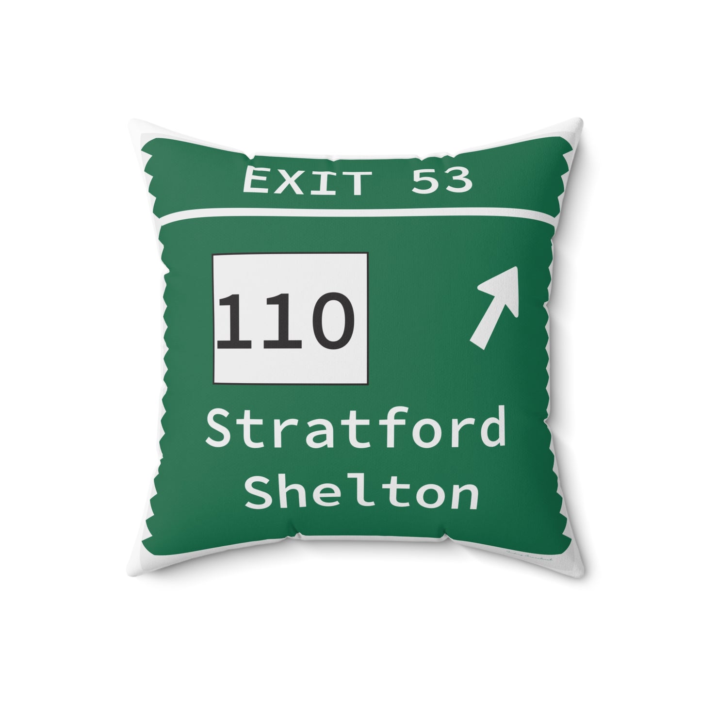 Vintage Merritt Parkway Exit 53 Sign Spun Polyester Square Pillow