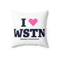 I Heart WSTN Spun Polyester Square Pillow