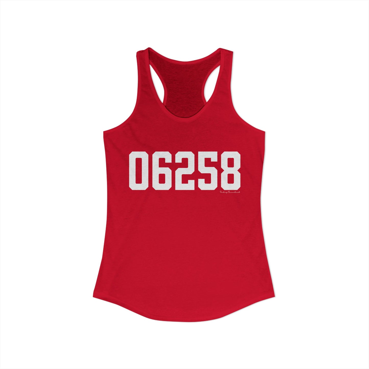 06258 Pomfret CT Zip Code Women's Ideal Racerback Tank Top