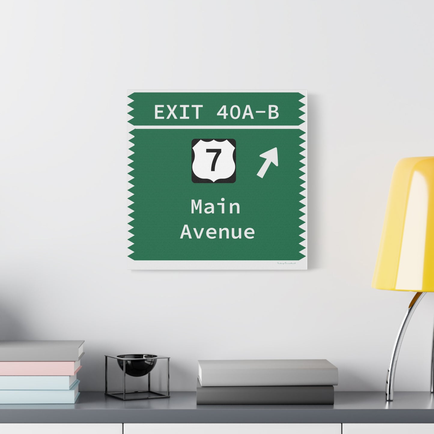 Vintage Merritt Parkway Exit 40 A-B Sign Matte Canvas, Stretched, 1.25"