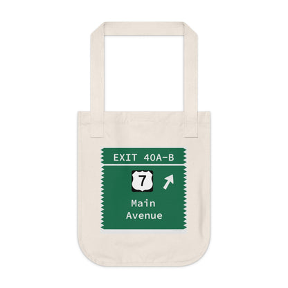 Vintage Merritt Parkway Exit 40 A-B Sign Organic Canvas Tote Bag