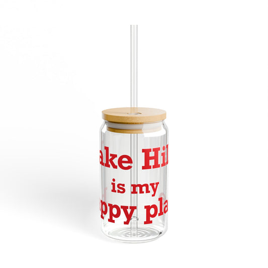 Lake Hills is My Happy Place Sipper Glass, 16oz