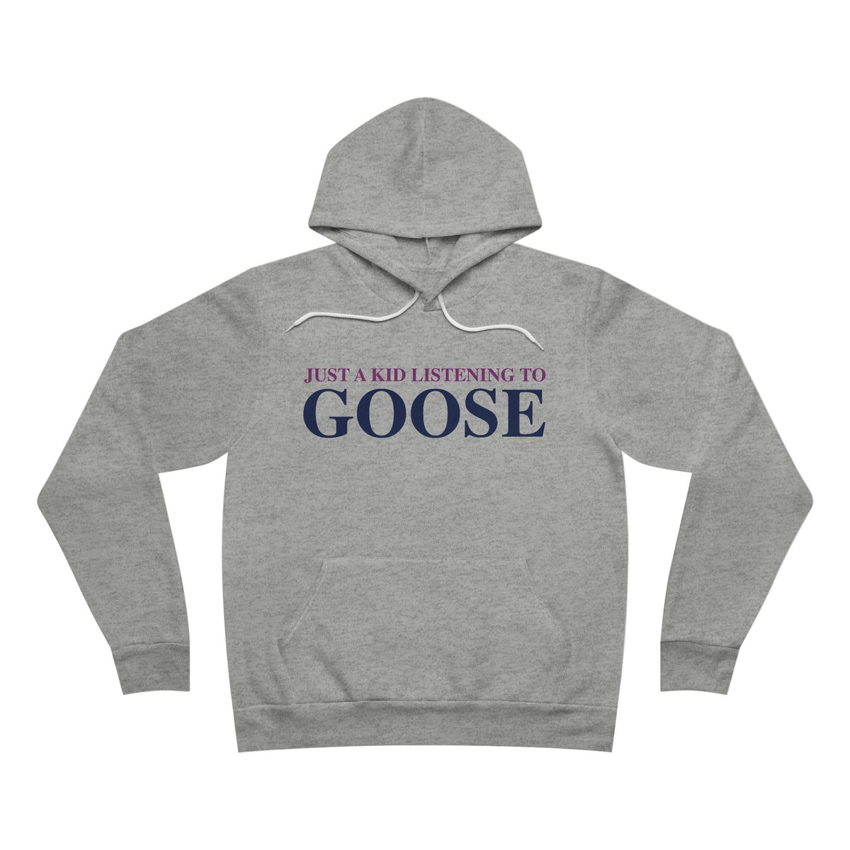 Just a kid listening to Goose - Blue & Purple Unisex Sponge Fleece Pullover Hoodie