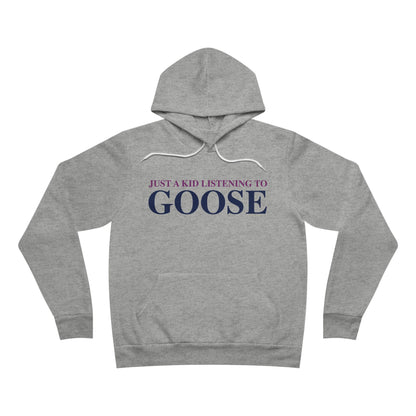 Just a kid listening to Goose - Blue & Purple Unisex Sponge Fleece Pullover Hoodie