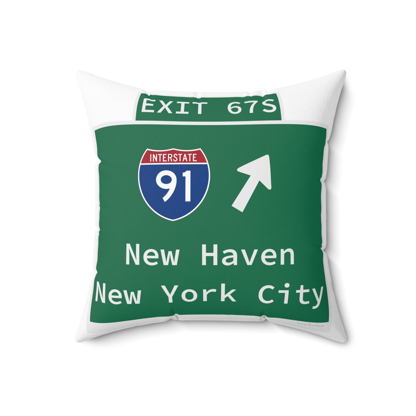 Vintage WCP Exit 67S Sign Spun Polyester Square Pillow