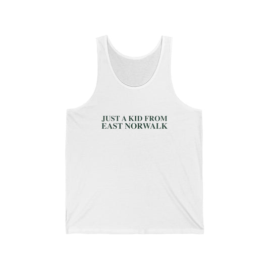 Just a kid from East Norwalk Unisex Jersey Tank Top