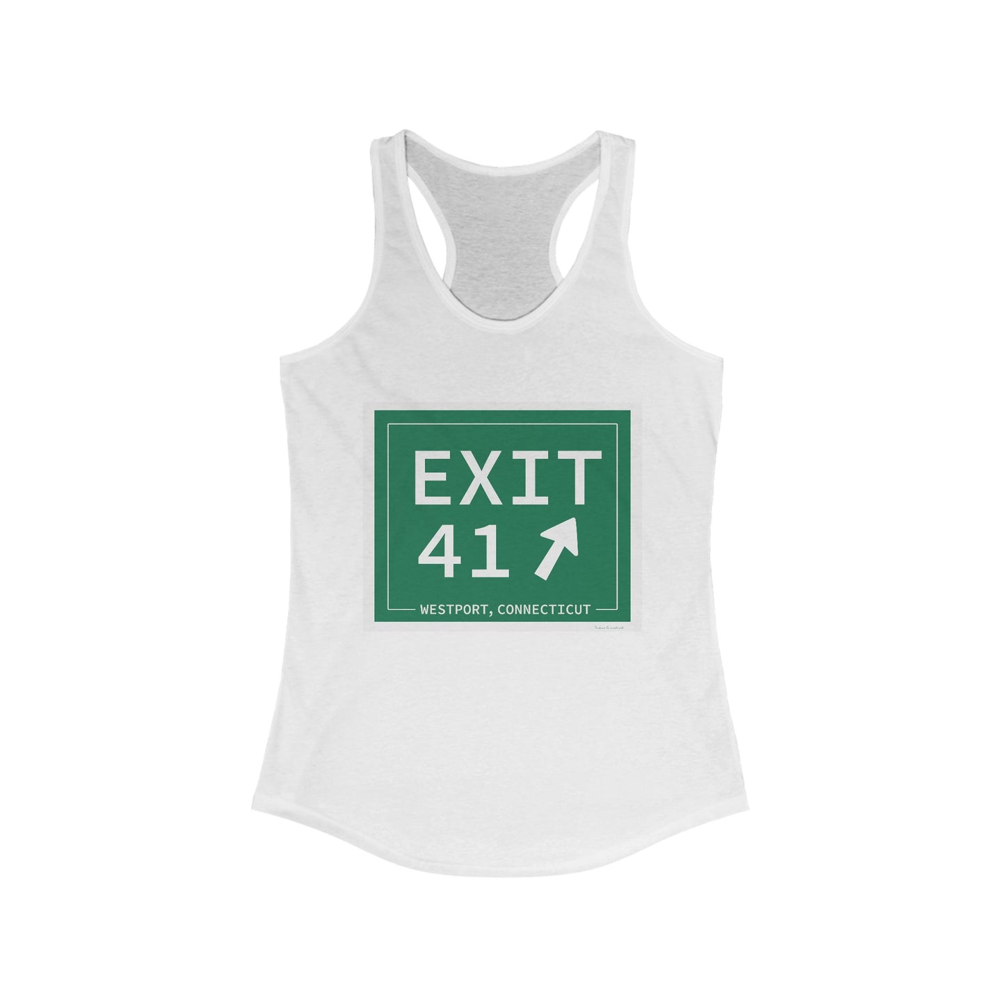 Vintage Exit 41 Merritt Parkway Sign Women's Ideal Racerback Tank Top