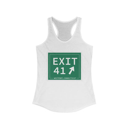 Vintage Exit 41 Merritt Parkway Sign Women's Ideal Racerback Tank Top