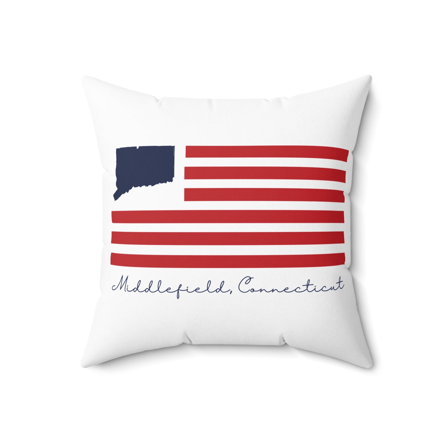 Middlefield Connecticut Flag Spun Polyester Square Pillow
