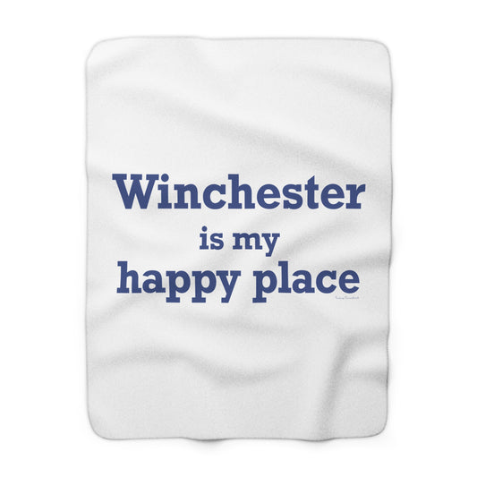 Winchester is My Happy Place Sherpa Fleece Blanket