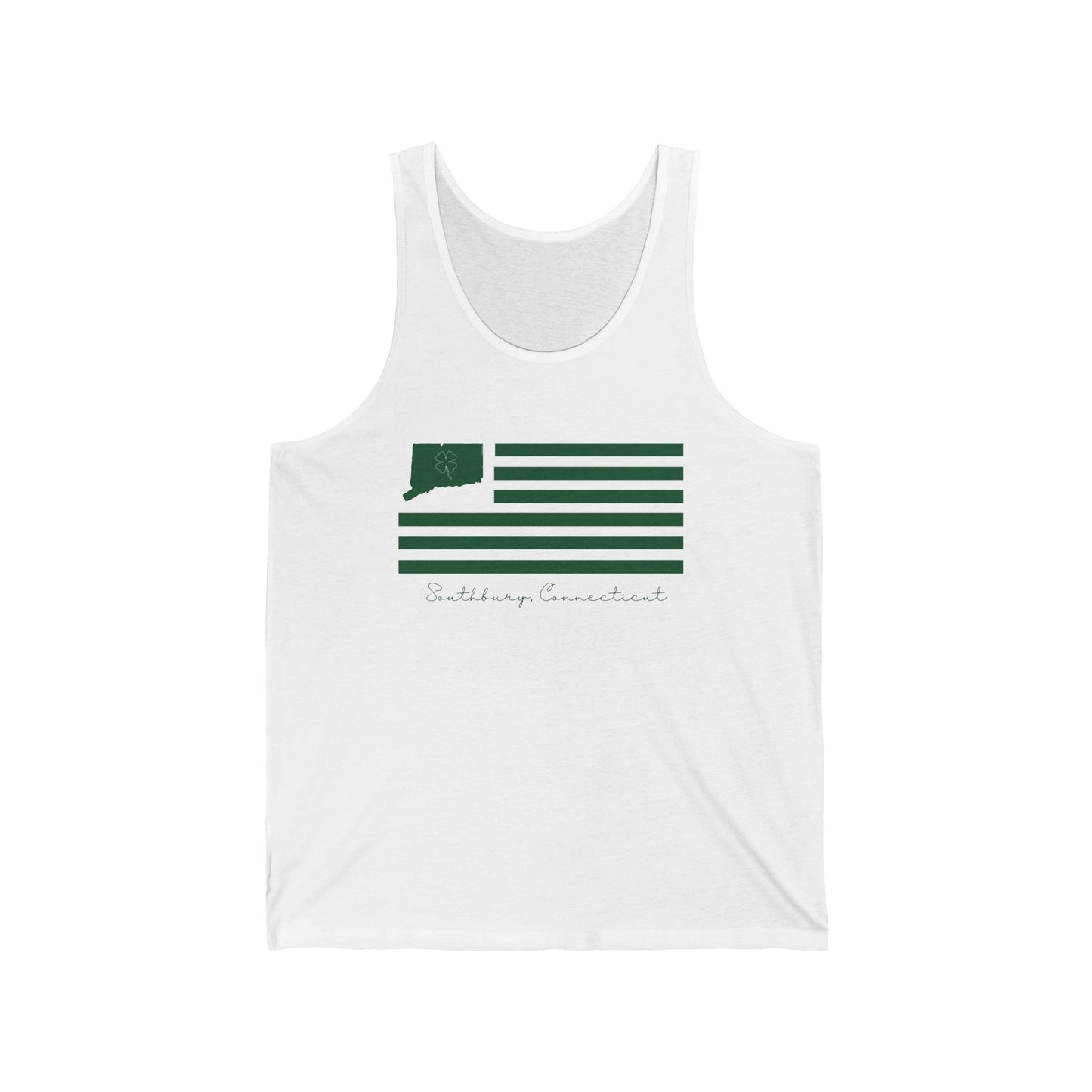 Southbury Connecticut St Patrick’s Day Flag Unisex Jersey Tank Top