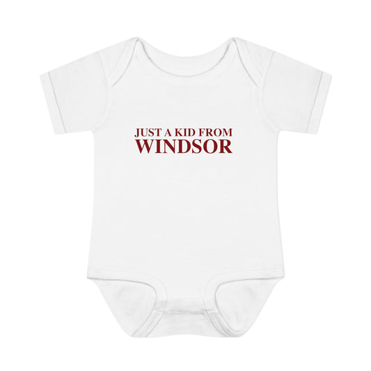 Just a kid from Windsor Infant Baby Rib Bodysuit