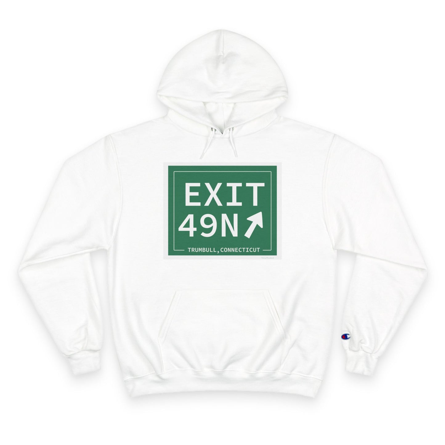 Vintage Exit 49N  Merritt Parkway Sign Champion Hoodie