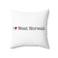 I Heart West Norwalk. Spun Polyester Square Pillow