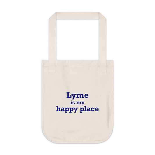 Lyme is My Happy Place Organic Canvas Tote Bag