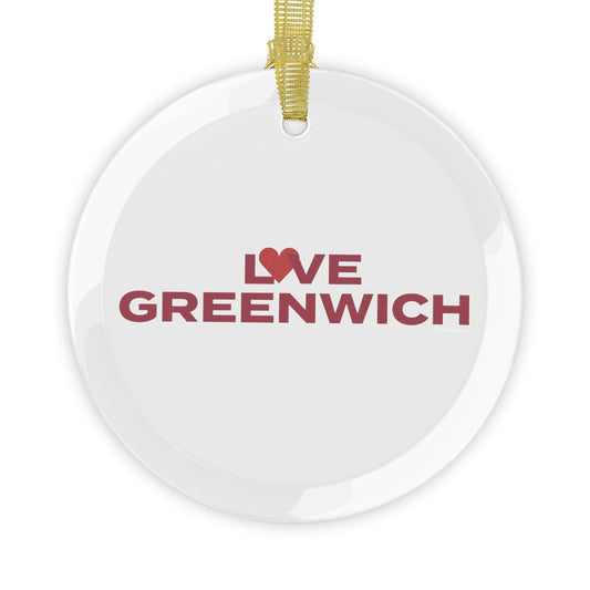 Love Greenwich Glass Ornaments