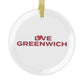 Love Greenwich Glass Ornaments