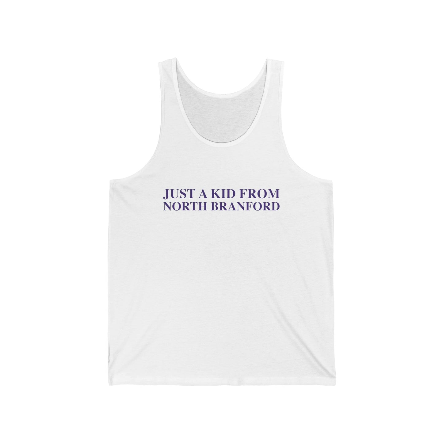 Just a kid from North Branford Unisex Jersey Tank Top