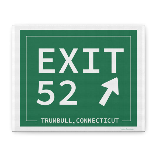 Vintage Exit 52  Merritt Parkway Sign Matte Canvas, Stretched, 1.25"