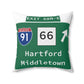 Vintage WCP Exit 68-NE Signpun Polyester Square Pillow