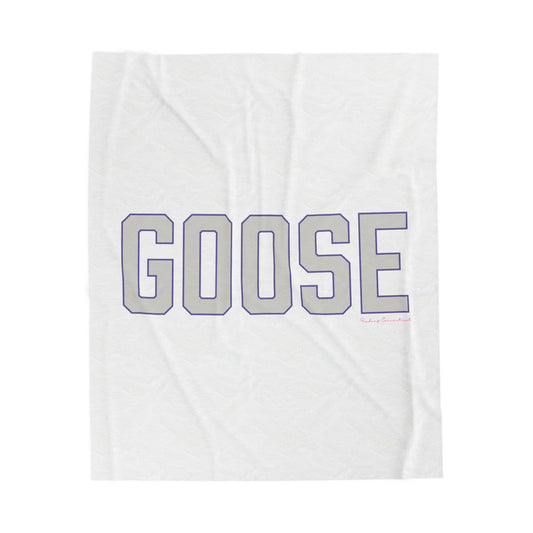 Goose Zip Code Gray & Purple Velveteen Plush Blanket