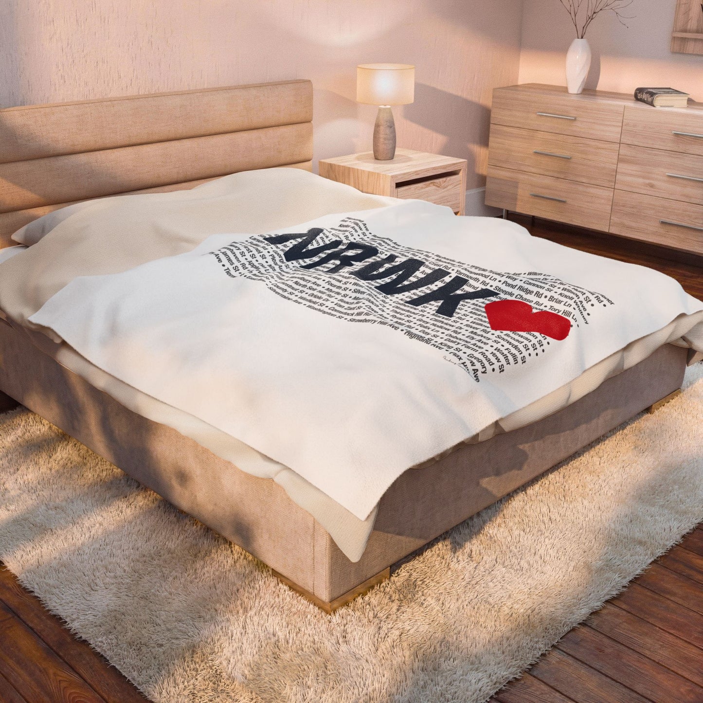 Norwalk Love Velveteen Plush Blanket