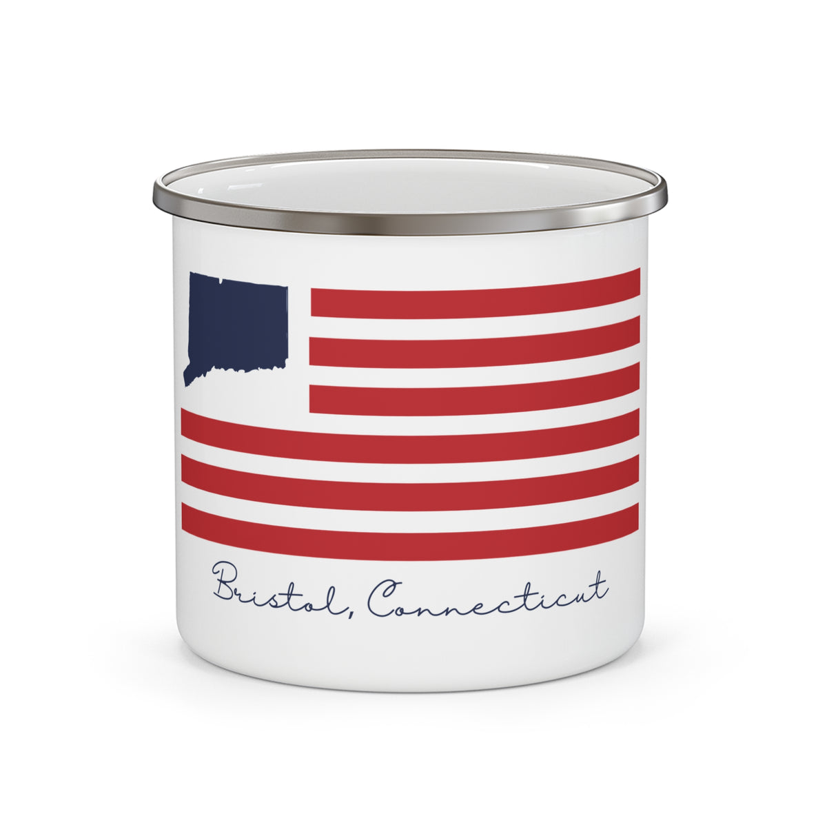 Bristol Connecticut Flag Enamel Camping Mug