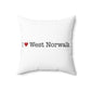 I Heart West Norwalk. Spun Polyester Square Pillow