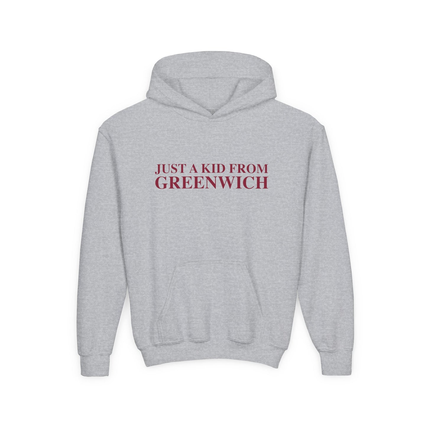 Just a kid from Greenwich Youth Heavy Blend Hooded Sweatshirt