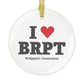 I Heart BRPT Glass Ornaments