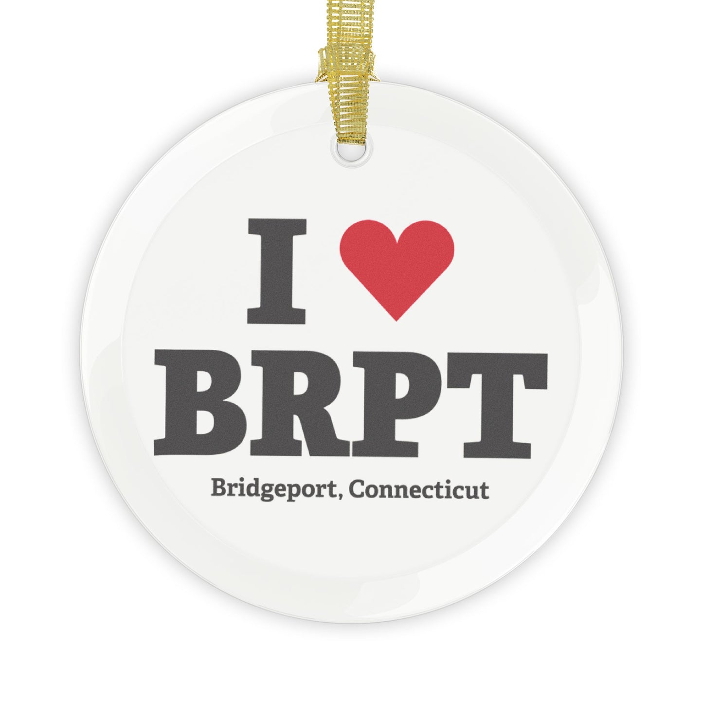 I Heart BRPT Glass Ornaments