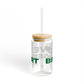 Love Bridgeport Glass Can with Straw and Lid, 16oz