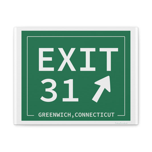 Vintage Exit 31 Merritt Parkway Sign Matte Canvas, Stretched, 1.25"