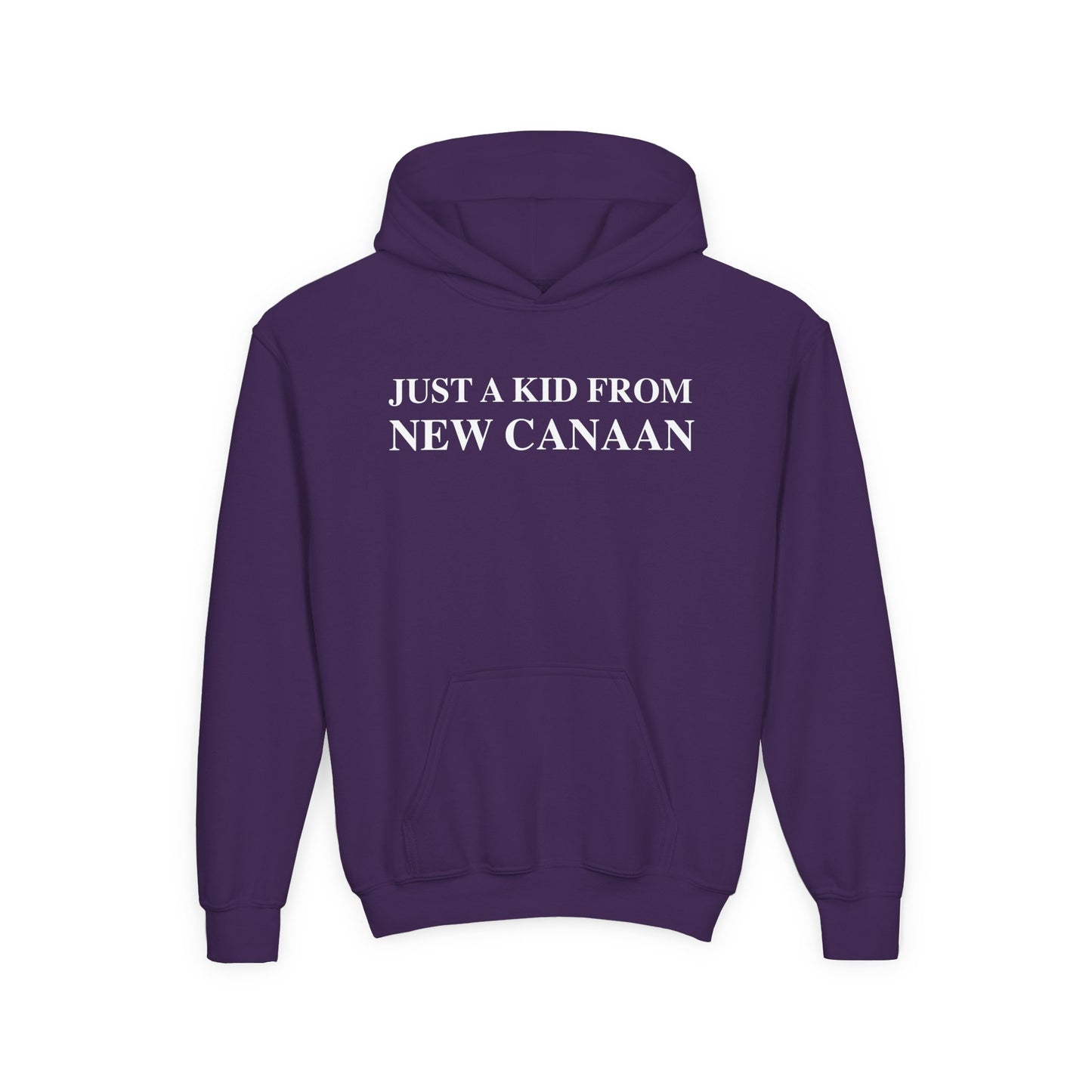 Just a kid from New Canaan Youth Heavy Blend Hooded Sweatshirt