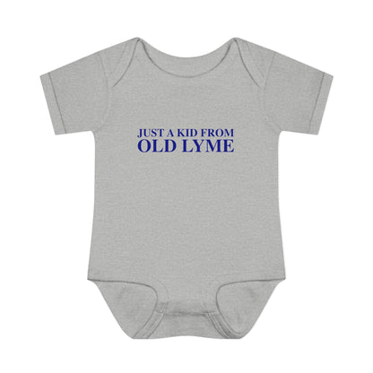 Just a kid from Old Lyme Infant Baby Rib Bodysuit