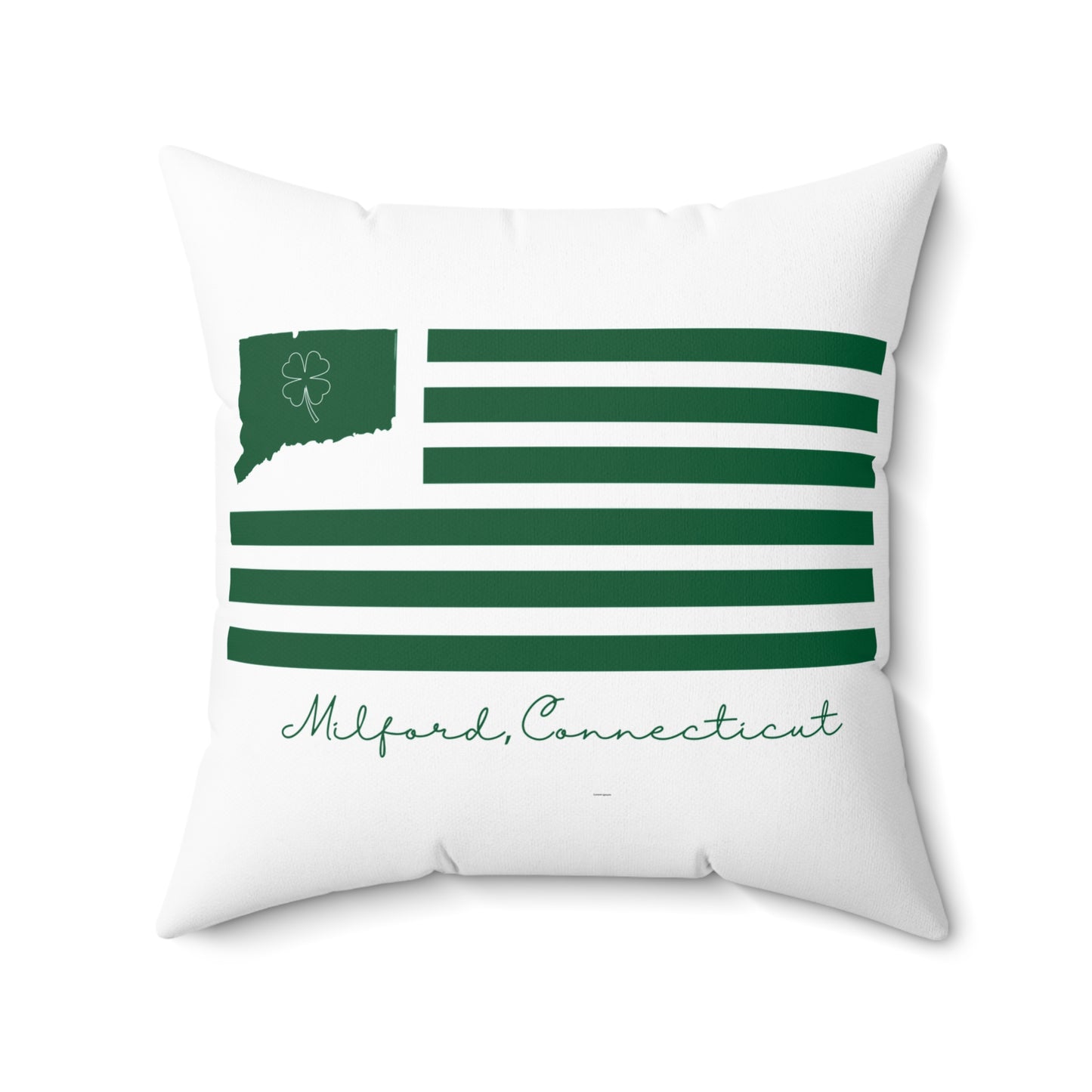 Milford Connecticut St. Patrick’s Day Flag Spun Polyester Square Pillow